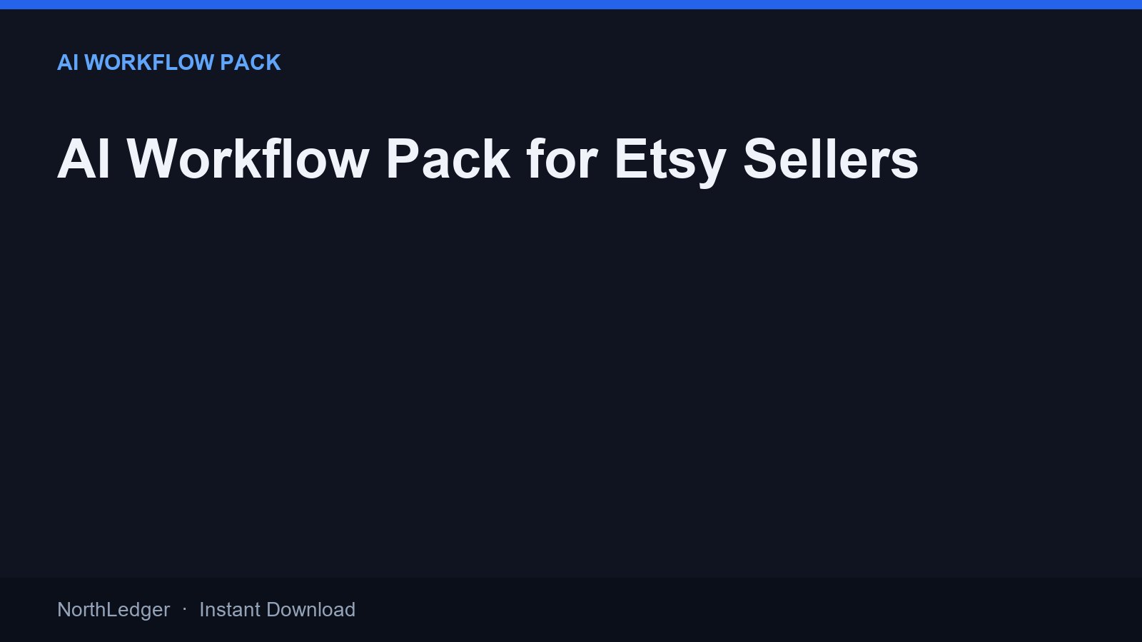 AI Workflow Pack for Etsy Sellers