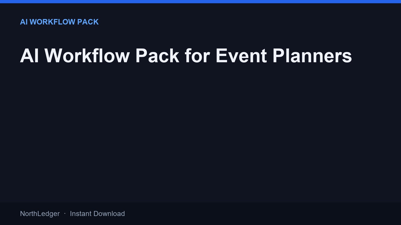 AI Workflow Pack for Event Planners
