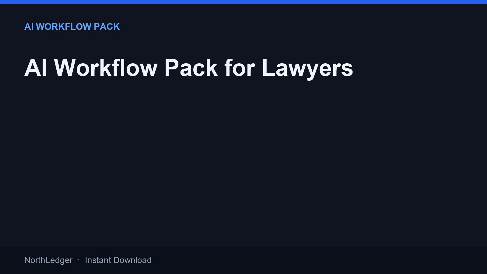 AI Workflow Pack for Lawyers