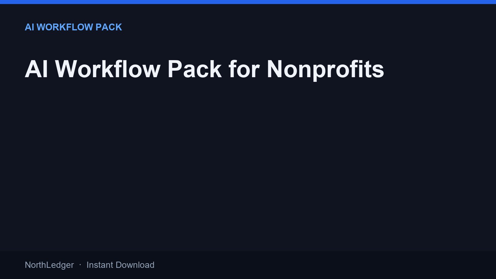 AI Workflow Pack for Nonprofits
