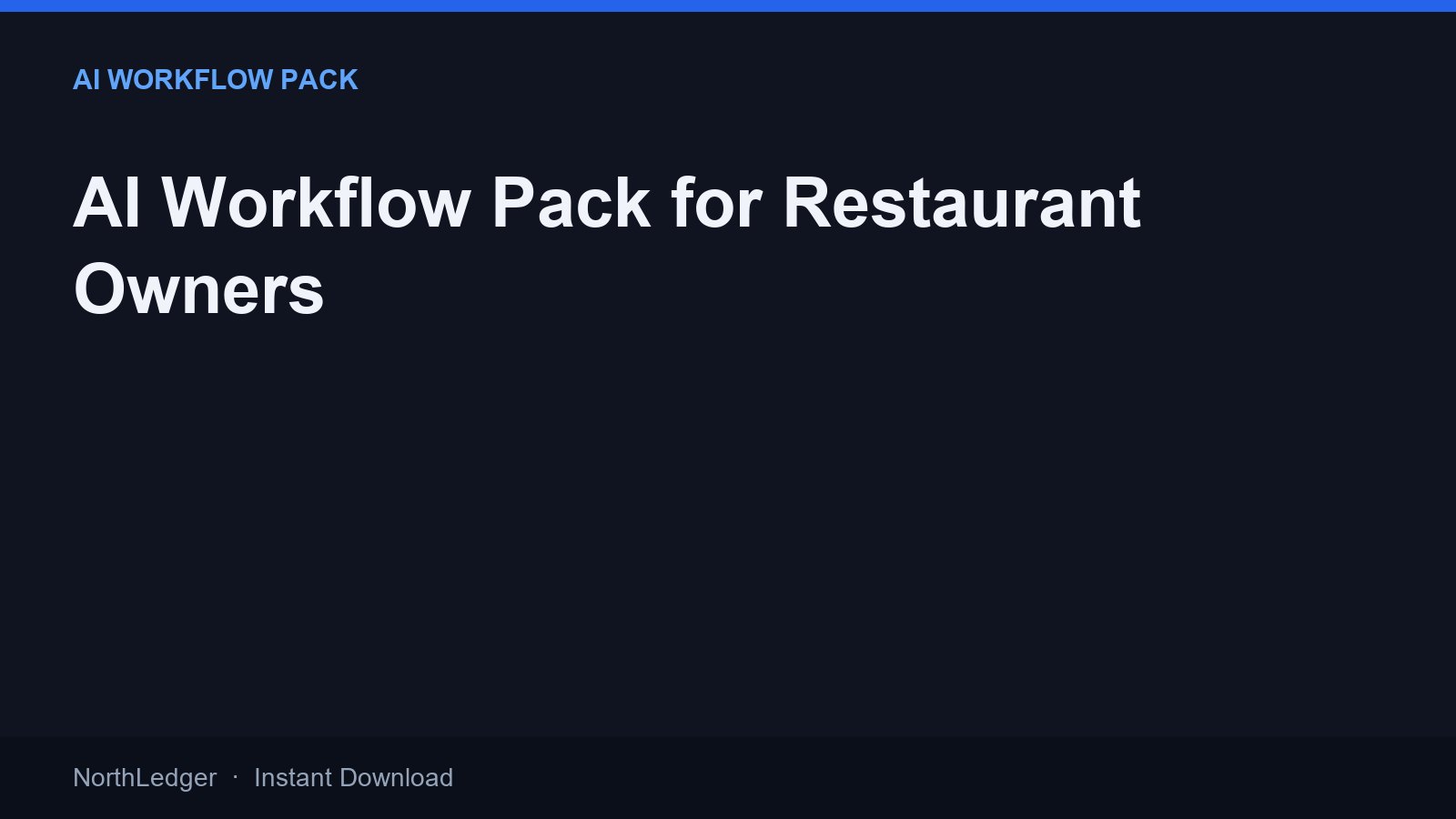 AI Workflow Pack for Restaurant Owners
