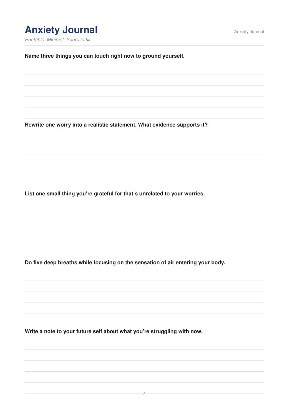 Anxiety Journal