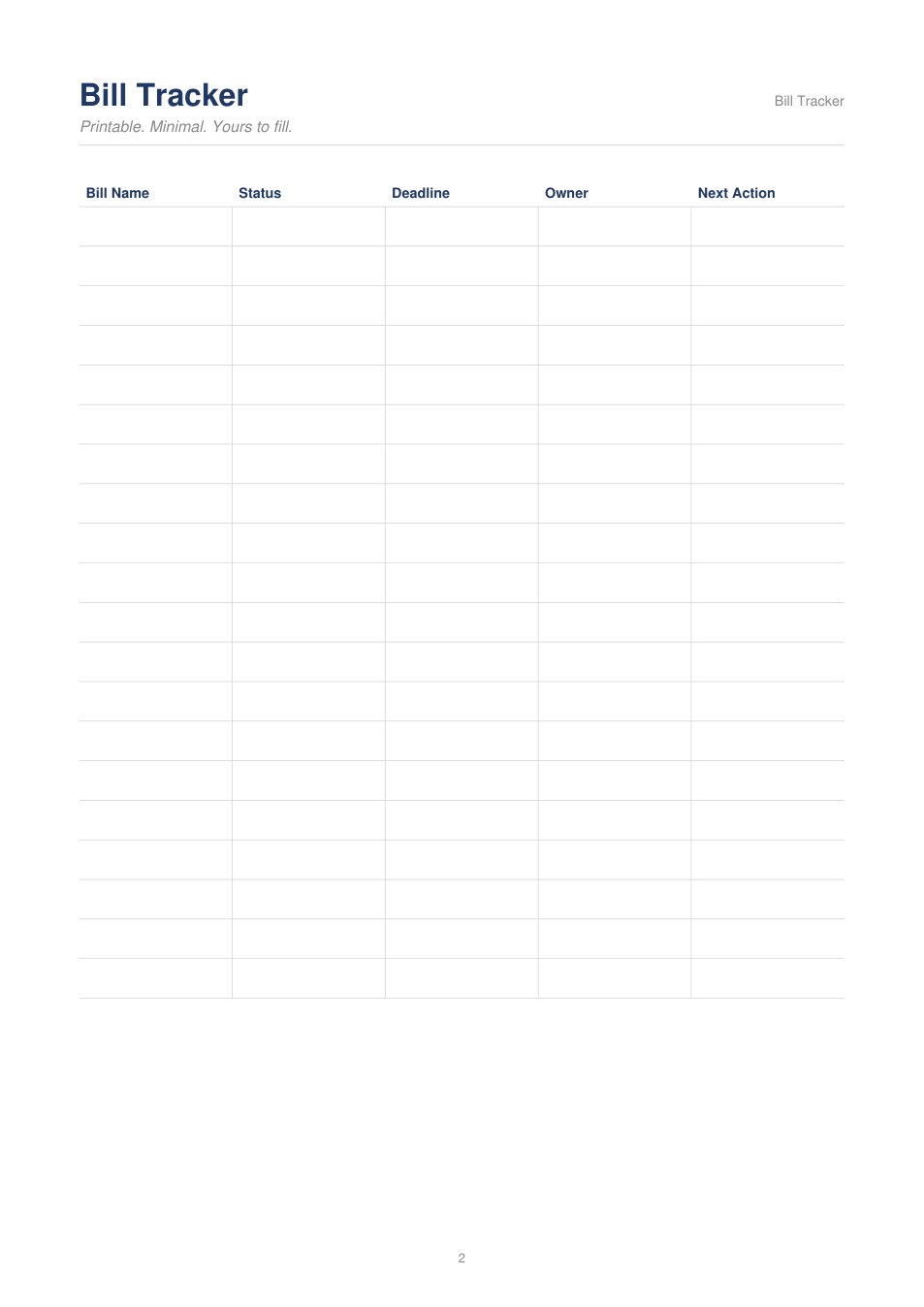 Bill Tracker