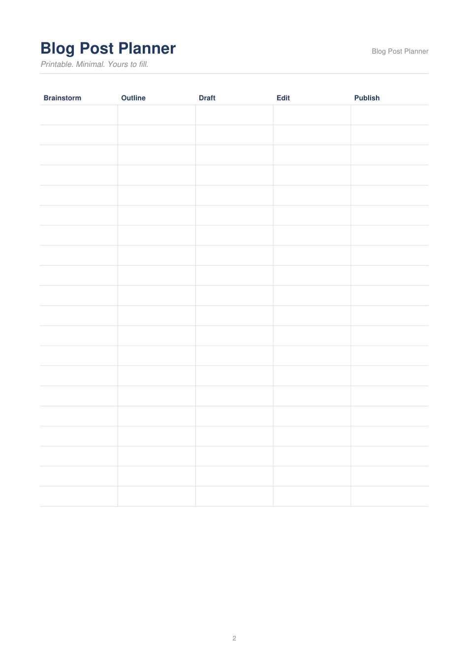 Blog Post Planner