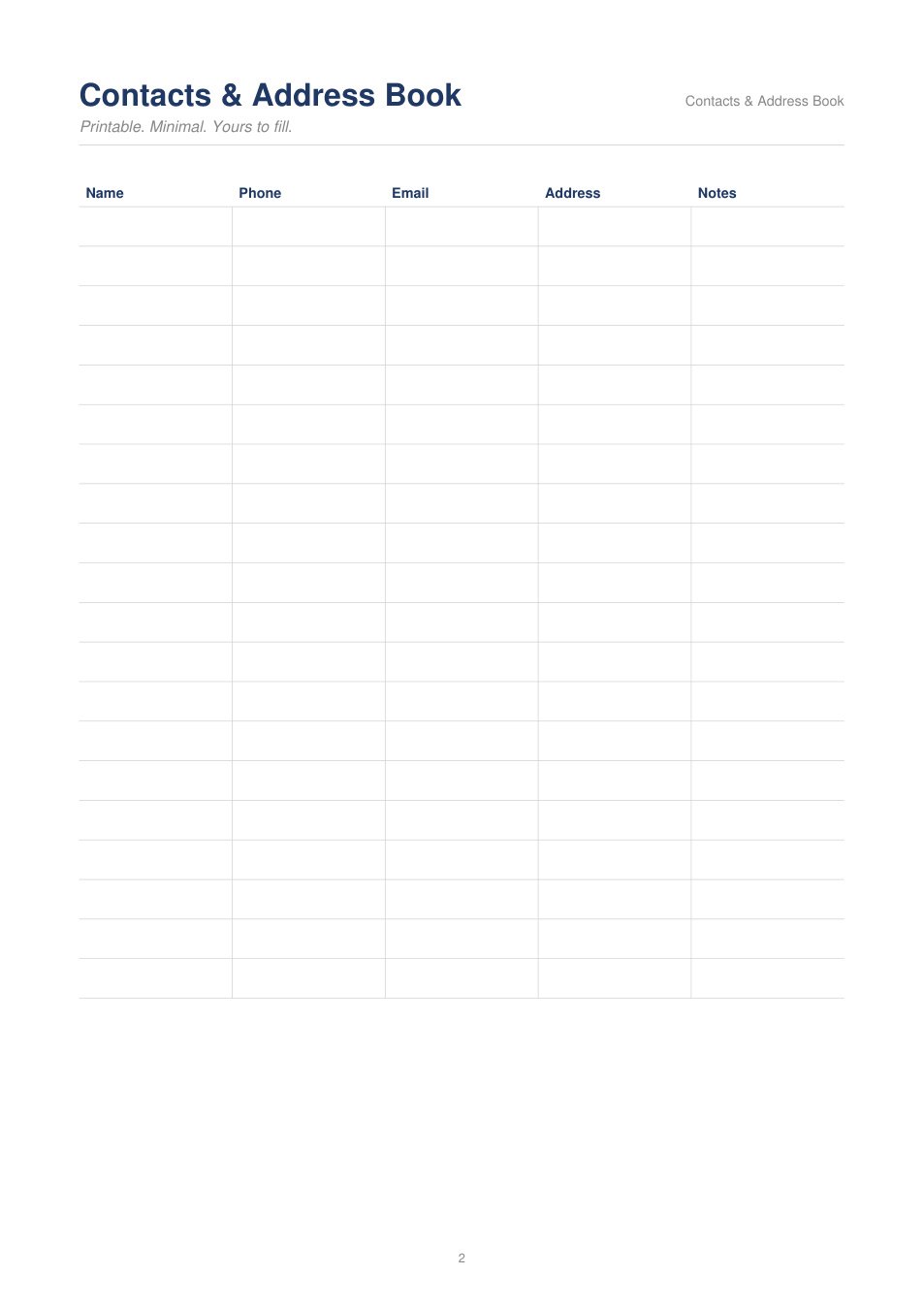Contacts & Address Book