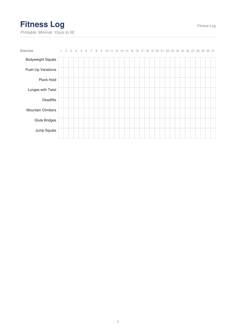Fitness Log