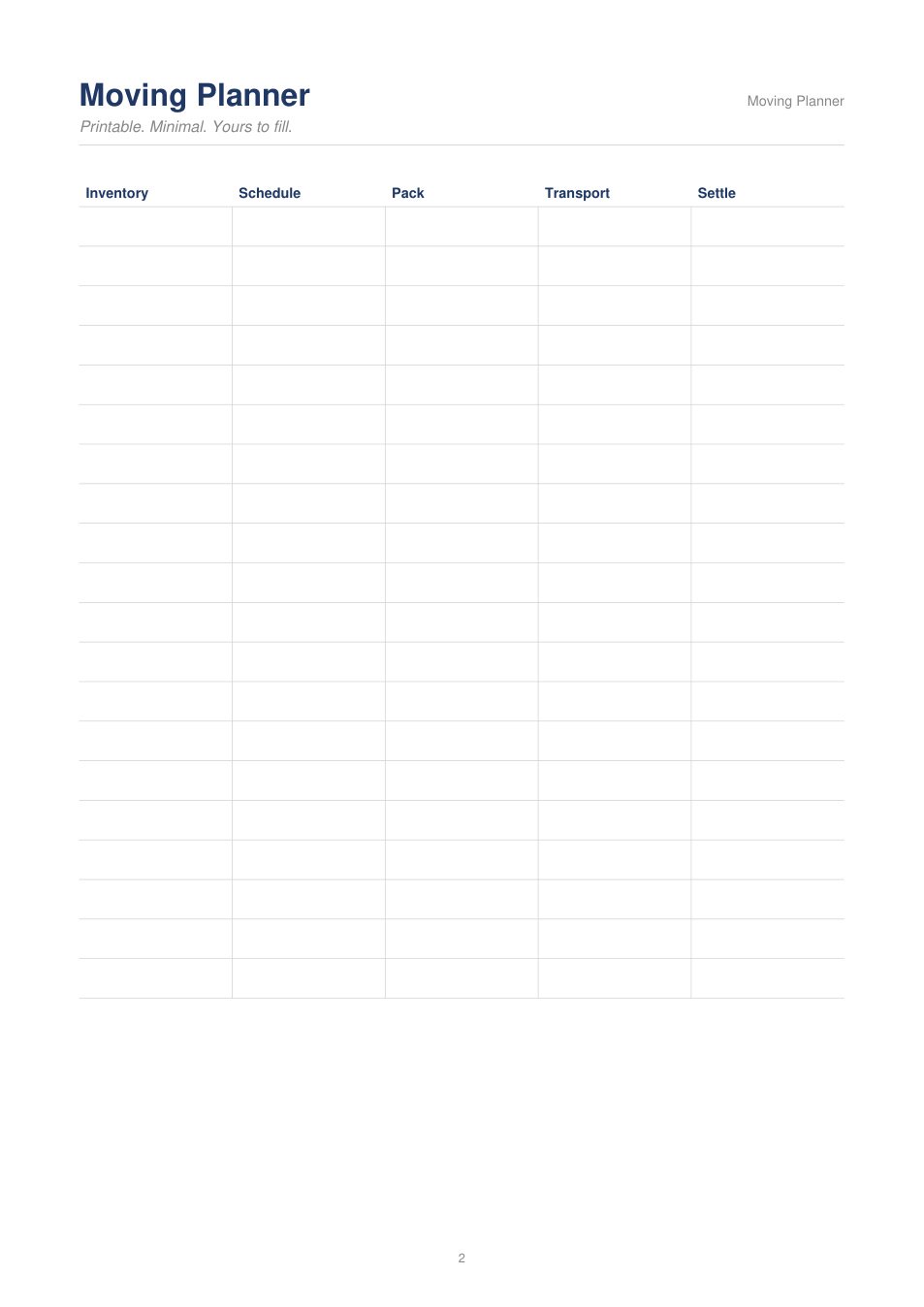Moving Planner