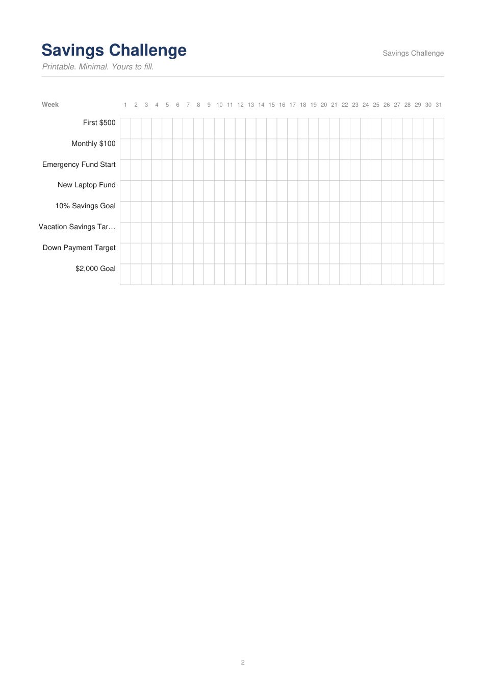 Savings Challenge