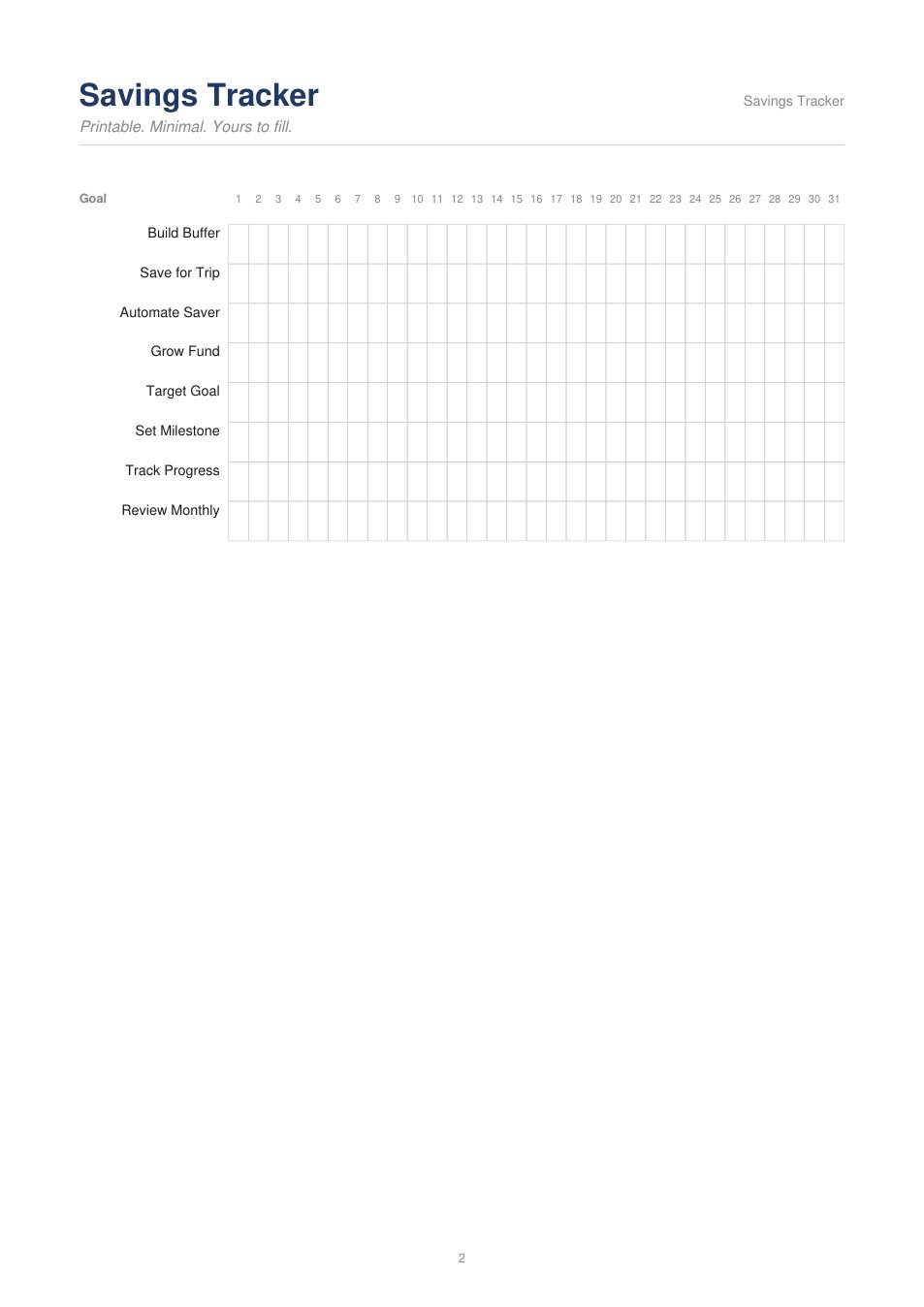 Savings Tracker