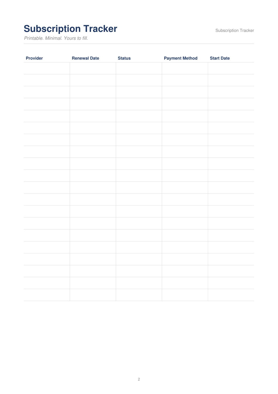 Subscription Tracker
