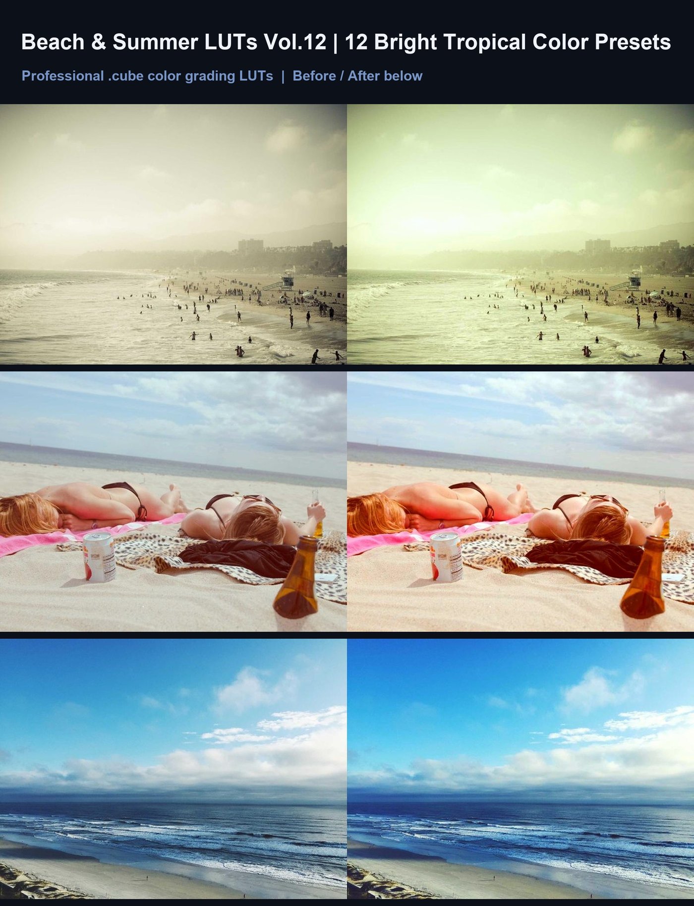Beach & Summer LUTs Vol.12 | 12 Bright Tropical Color Presets