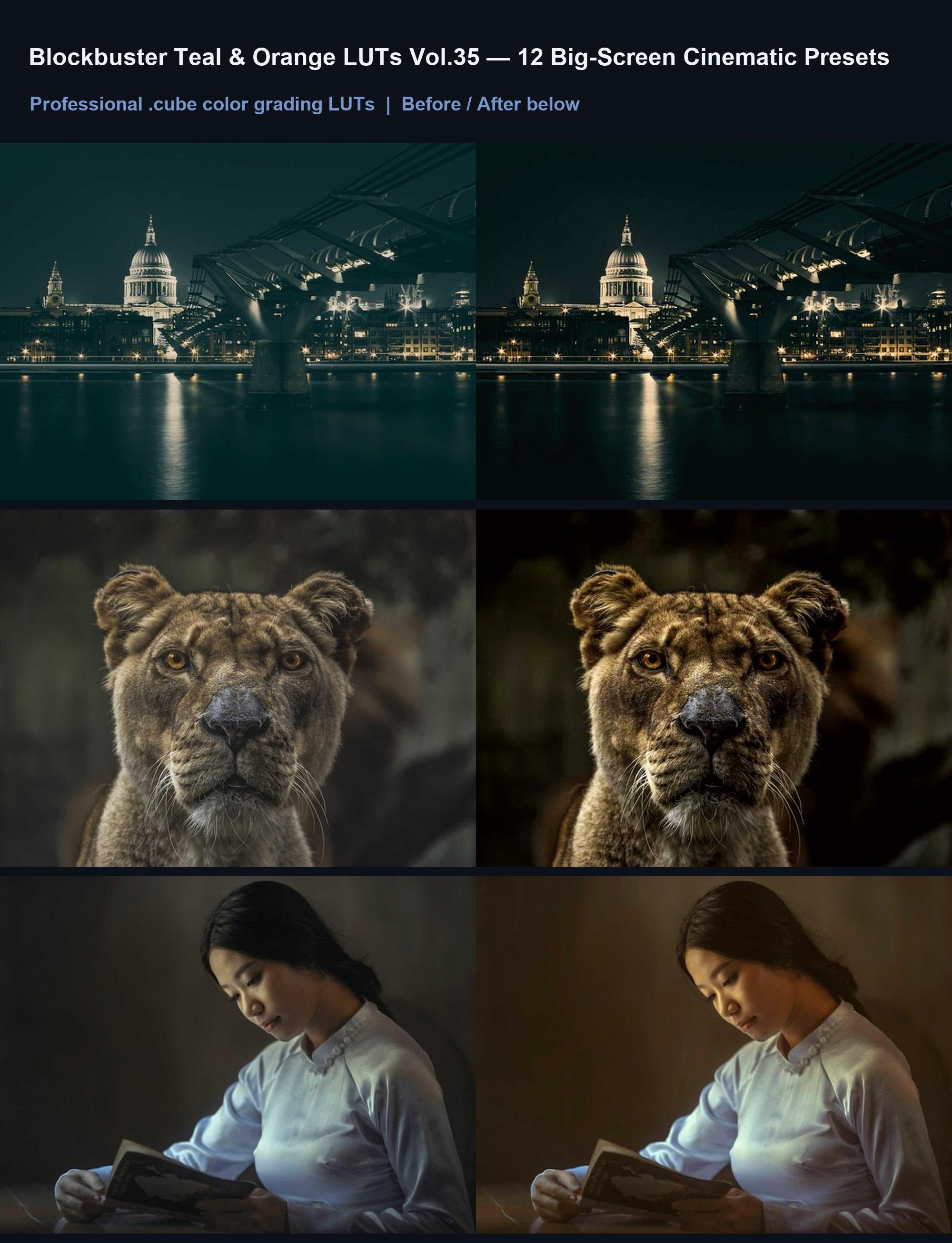Blockbuster Teal & Orange LUTs Vol.35: 12 Cinematic Presets