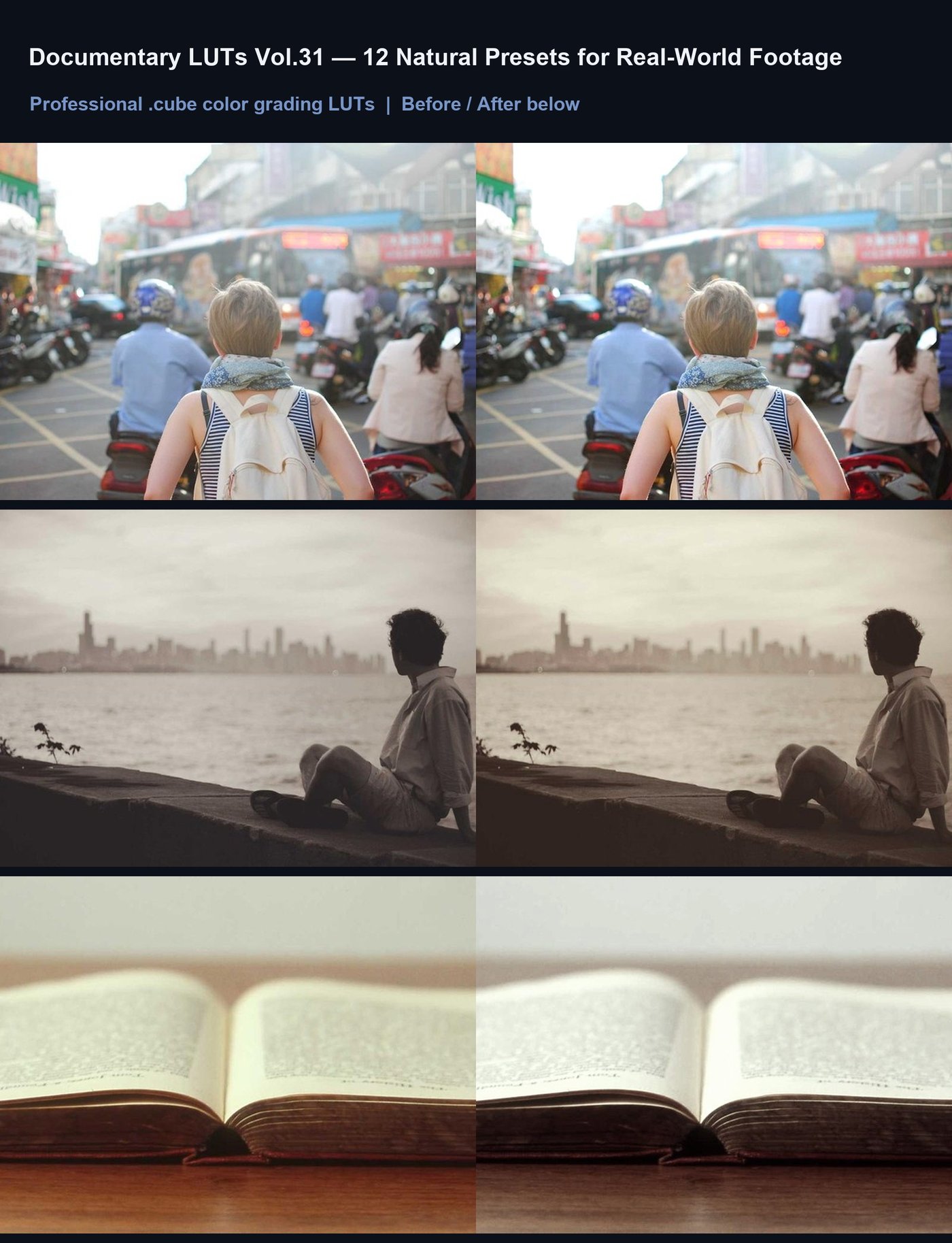 Documentary LUTs Vol.31 — 12 Natural Presets for Real-World Footage