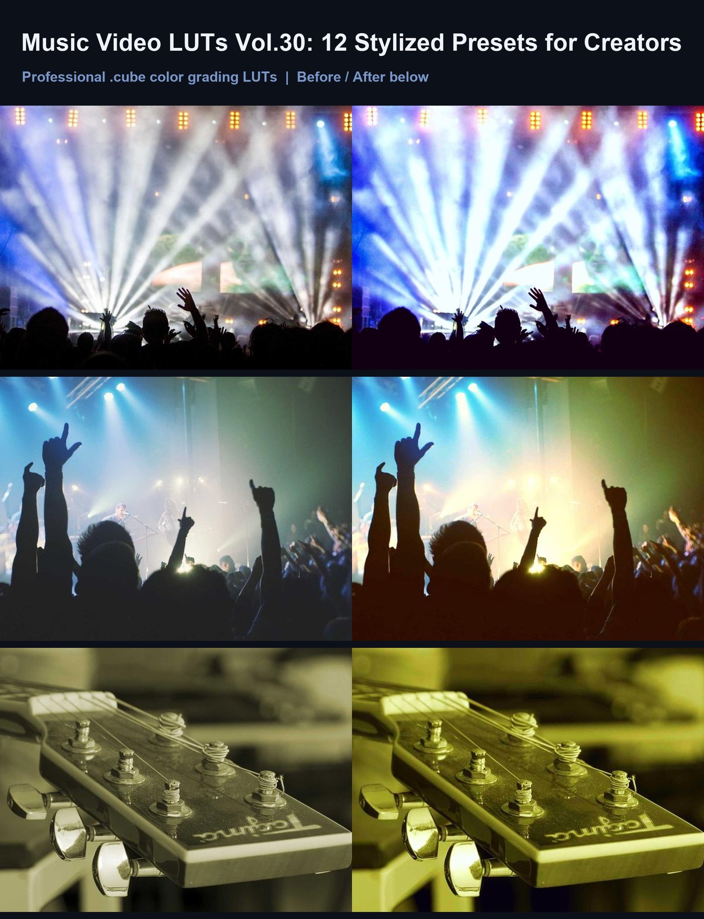 Music Video LUTs Vol.30: 12 Stylized Presets for Creators