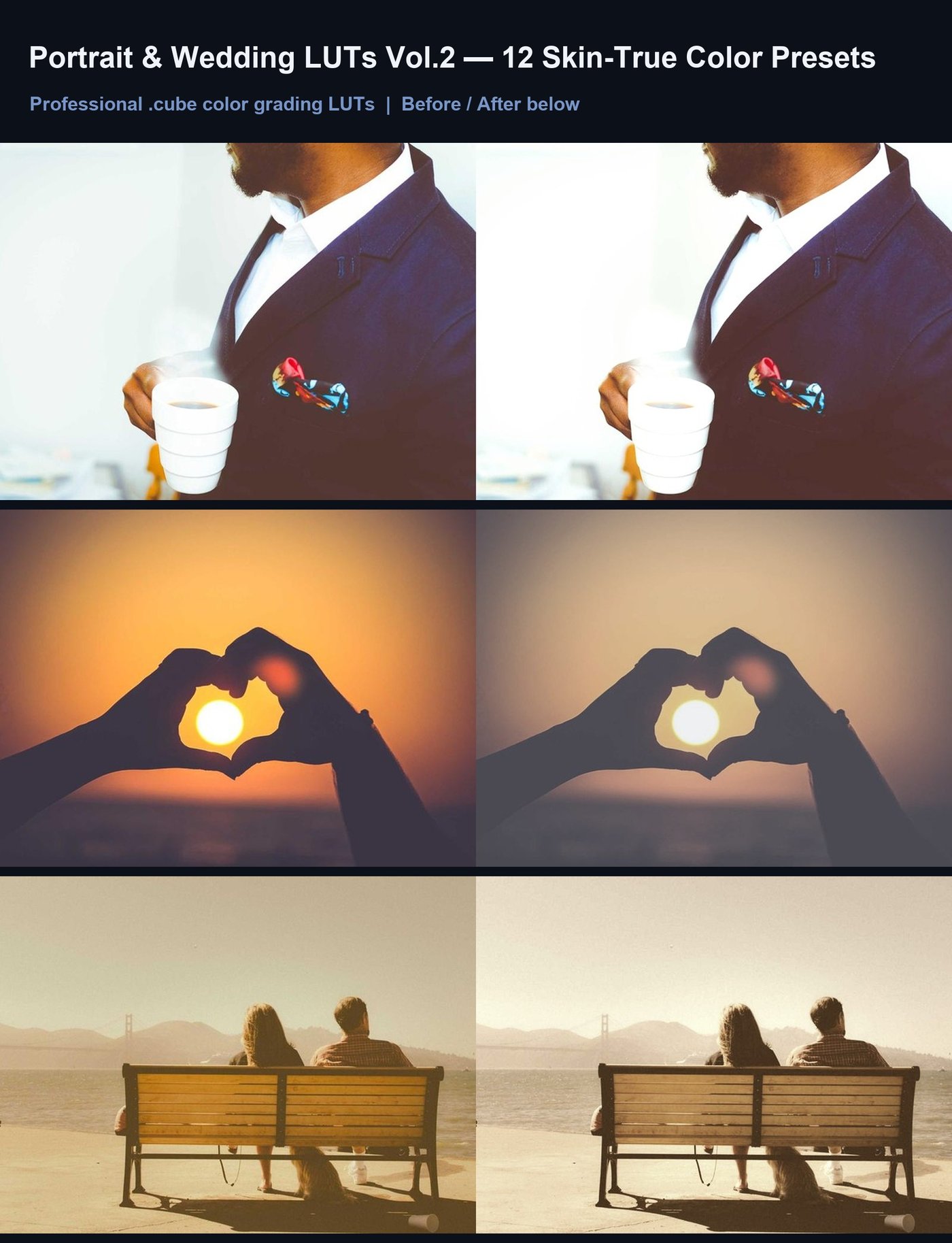 Portrait & Wedding LUTs Vol.2 — 12 Skin-True Color Presets